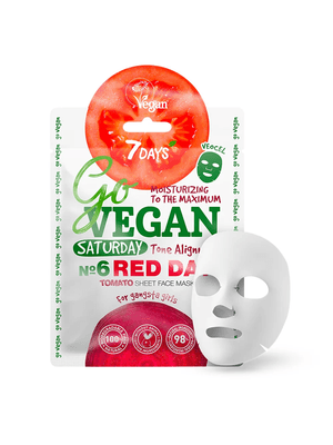 Mascarilla Facial 7Days Go Vegan Saturday Red Day 25g